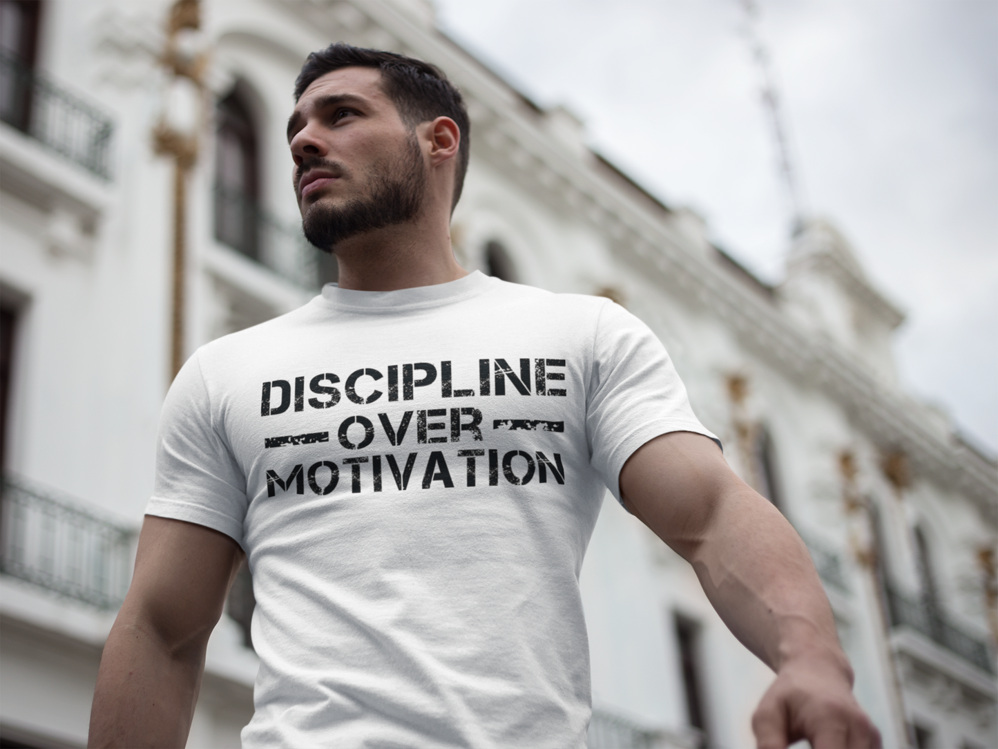 Discipline over Motivation white